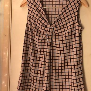 Cute pink and black blocked shirt with bow